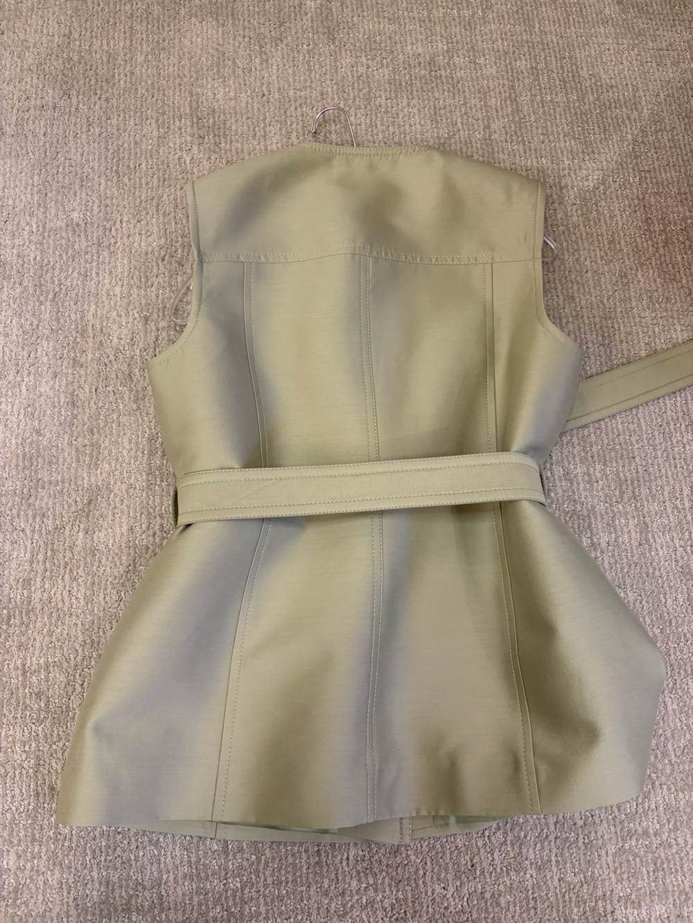 Zimmermann Olive Green Sleeveless Tailored Jumpsuit with Belt